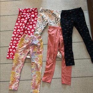 Cat & Jack Heart and Floral Kids Leggings Set